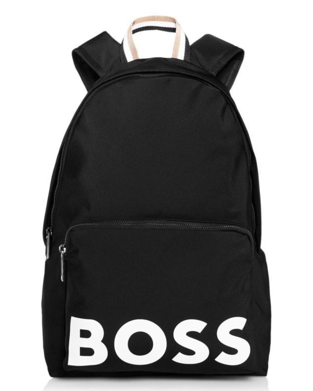 BOSS Logo Catch Backpack White Logo Black