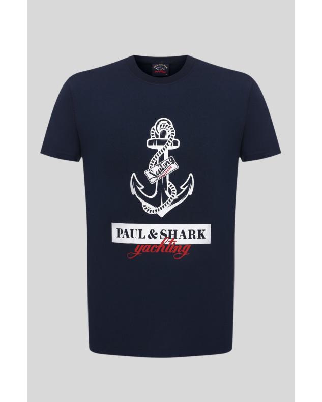 Μπλούζα PAUL & SHARK Anchor Print T-Shirt Navy Blue