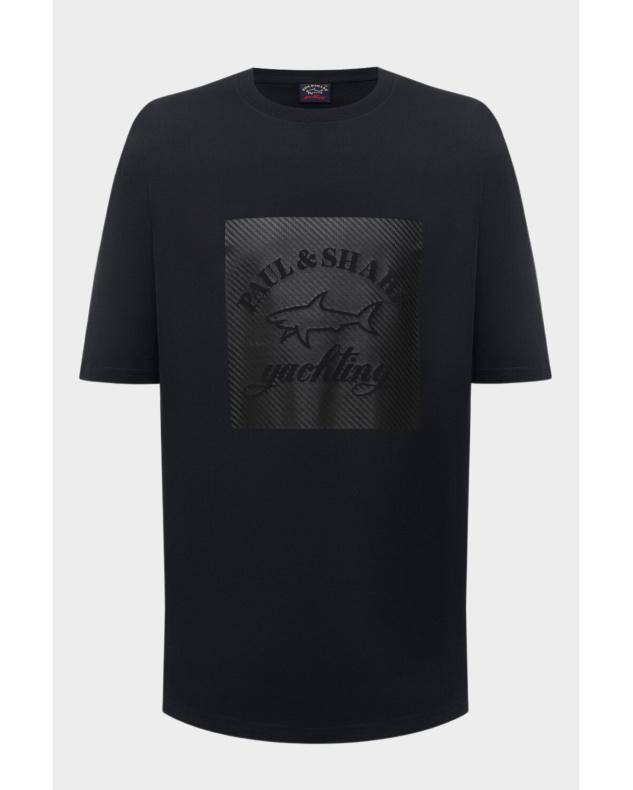 Μπλούζα PAUL & SHARK Square Print T-Shirt Black