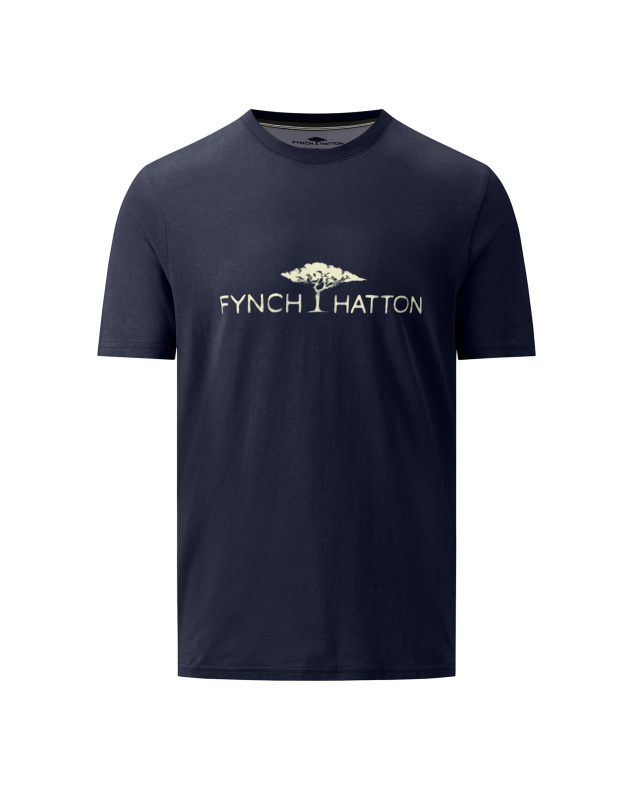 Μπλούζα FYNCH HATTON Logo Print Navy