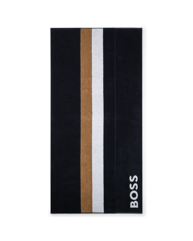 Beach Towel BOSS Fashion Signature Stripe Black