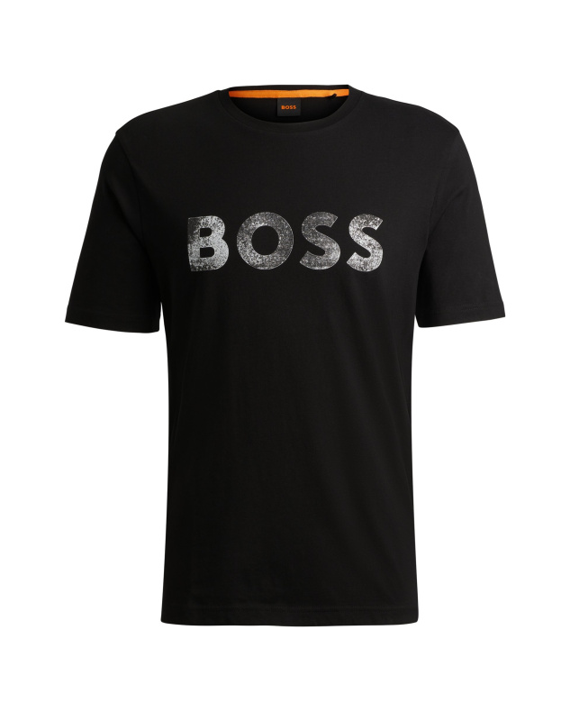 Μπλούζα BOSS Te-Bossocean Cotton Jersey Logo Print Black