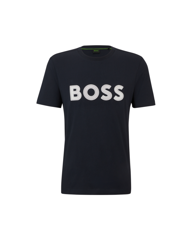 Μπλούζα BOSS Tee 1 Regular Fit Mesh Logo Black