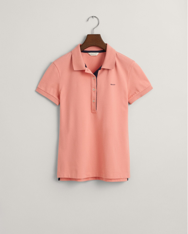 Μπλούζα Πόλο GANT Contrast Collar Piqué Peachy Pink