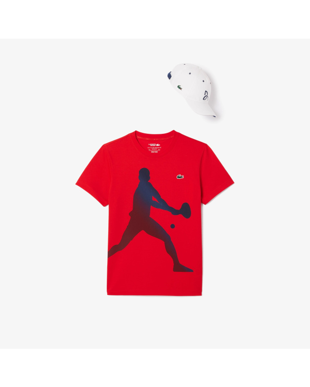 Σετ Μπλούζα Καπέλο LACOSTE Tennis x Novak Djokovic Red Currant